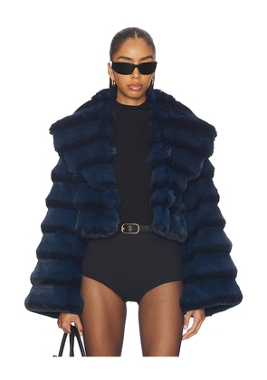 Adrienne Landau Chinchilla Jacket in Navy. Size S. Also in M.