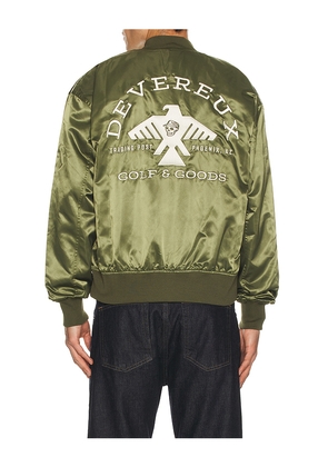 Devereux Golf The Thunderbird Bomber Jacket in Green. Size M. Also in L, S, XL/1X.
