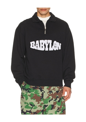Babylon Half Zip Pullover Sweater in Black. Size M. Also in S, L, XL/1X.