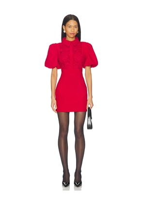 ELLIATT June Puff Sleeve Mini Dress in Red. Size M. Also in S, XS.