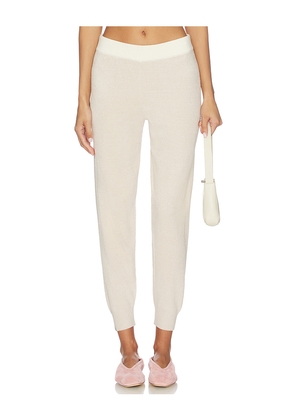 Barefoot Dreams Cozy Chic Ultra Lite Color Block Jogger in Tan. Size M. Also in XS, S, L, XL.