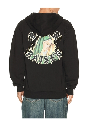 Born x Raised Guadalupe Zip-Up Hoodie in Black. Size L. Also in S, M, XL/1X.