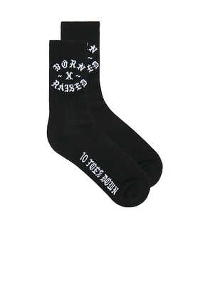 Born x Raised 10 Toes Down Rocker Socks in Black.