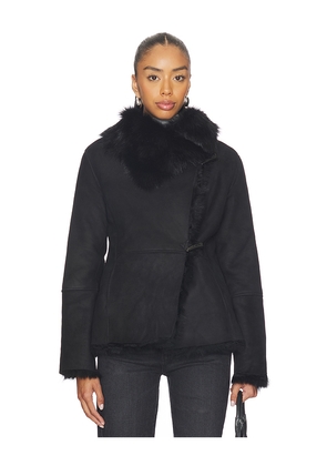 ALLSAINTS Wilton Reversible Shearling Jacket in Black. Size M. Also in S, L.