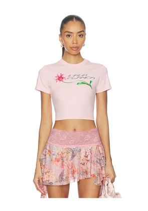 Casablanca Orchid Logo Cropped Baby Tee in Pink. Size M. Also in S, XS, L.