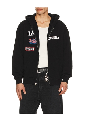 CPTN Apparel Raceworks Full Zip Hoodie in Black. Size M. Also in L, S, XL/1X.