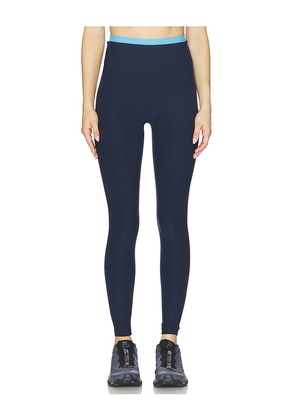 Beyond Yoga Spacedye Layered High Waisted Midi Legging in Navy. Size XL. Also in XS, L.