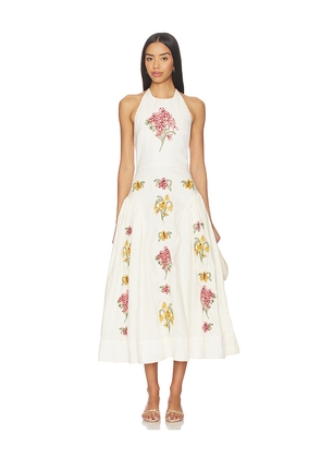 Agua by Agua Bendita Balsa Midi Dress in White. Size M. Also in L, S, XL.