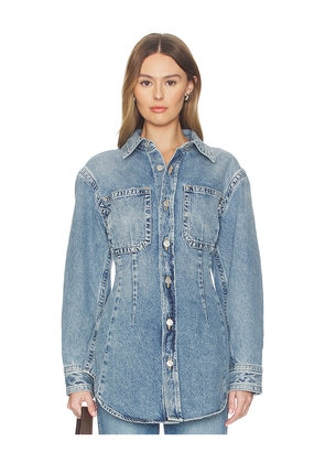 AGOLDE Wilma Shirt in Blue. Size M. Also in XS, S, L.