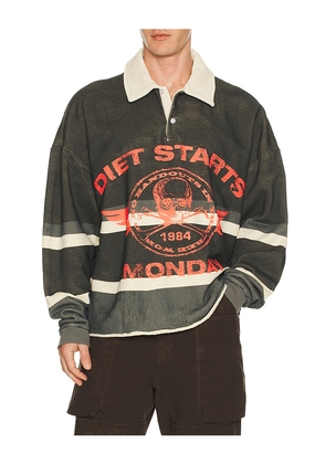 Diet Starts Monday Free World Rugby Top in Black. Size M. Also in L, XL/1X.