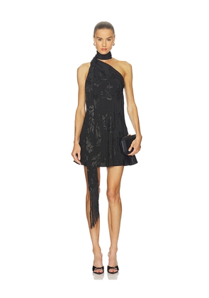 HEMANT AND NANDITA Tie Sash Mini Dress in Black. Size S. Also in XXS, XS, M.