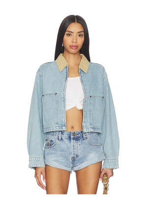 BLANKNYC Cropped Denim Jacket in Blue. Size M. Also in L, S.