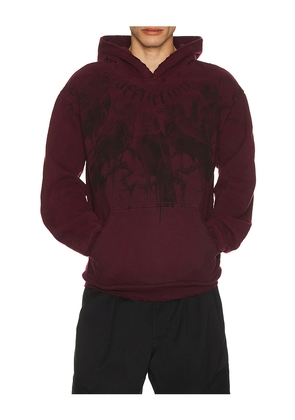 Affliction Crows Hoodie in Burgundy. Size M. Also in L, S, XL/1X.