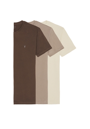 ALLSAINTS Brace Crew 3 Pack Tee in Grey. Size M. Also in S, L, XL/1X.