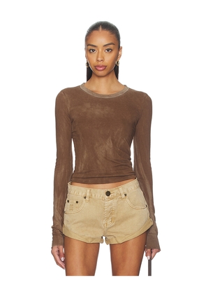 COTTON CITIZEN Marbella Long Sleeve Shirt in Brown. Size M. Also in XS, S, L.