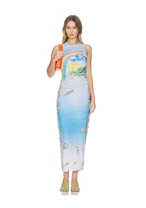 Casablanca Aloda Midi Dress in Baby Blue,Green. Size M. Also in XS.