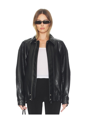 AGOLDE Aston Bomber Jacket in Black. Size M. Also in XS, S, L, XL.