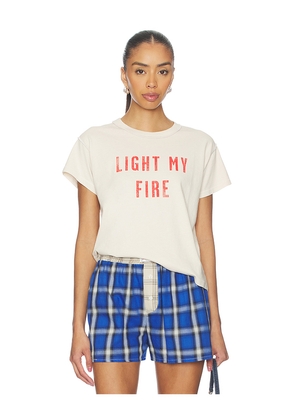 DAYDREAMER The Doors Light My Fire Reverse Gf Tee in Cream. Size M. Also in L, S, XL, XS.