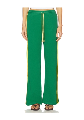 DAYDREAMER Solid Track Pant in Green. Size M. Also in L, S.