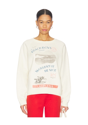 DAYDREAMER The Beach Boys Wouldn't It Be Nice Vintage Raglan Sweatshirt in Cream. Size M. Also in L, S, XL, XS.