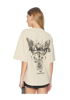 ALLSAINTS Halis Amelie Tee in Cream. Size M. Also in XS, S, L.