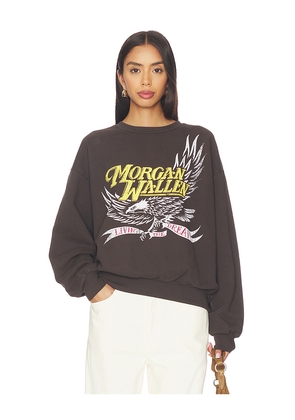 DAYDREAMER Morgan Wallen Classic Eagle Oversized Crew Sweatshirt in Brown. Size S/M. Also in L/XL.