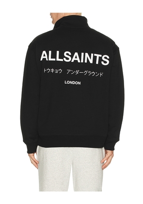 ALLSAINTS Underground Half Zip Sweater in Black. Size M. Also in S, L.