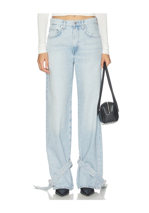 AGOLDE Cinched Hem Loose Taper Jeans in Blue. Size 25. Also in 24, 26, 27, 28, 29, 30, 31, 32, 33, 34.