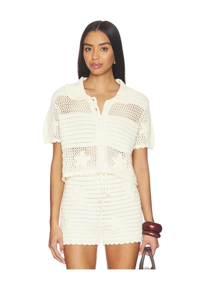 Callahan Patrick Polo Top in Cream. Size M. Also in S, XS, L.