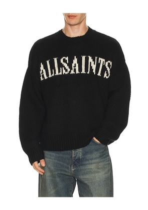 ALLSAINTS Stokes Crew Neck Sweater in Black. Size M. Also in L, XL/1X.
