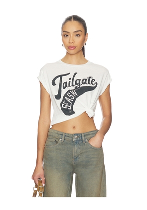 DAYDREAMER Tailgate Season Solo Tee in White. Size M. Also in L, S, XL, XS.