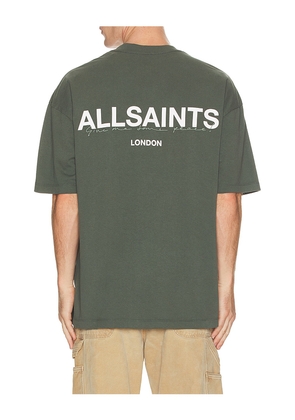 ALLSAINTS Halcyon Tee in Green. Size M. Also in S, L, XL/1X.