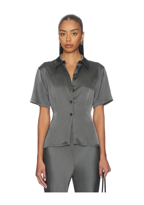 EAVES Groa Cinched Top in Charcoal. Size M. Also in XXS, XS, S, L, XL.