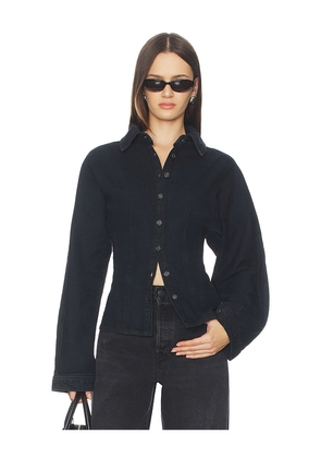 AGOLDE Devon Shirt in Blue. Size S. Also in XS, M, XL.