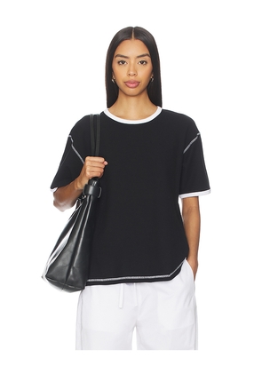 Aya Muse Waffle T Shirt in Black. Size M. Also in XS, S, L, XL.