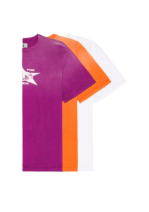 Barriers Worldwide 3-Pack Logo T-Shirts in Purple,Orange. Size M. Also in S, L, XL/1X.