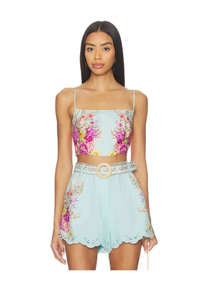 Camilla Corset Crop Top in Blue. Size M. Also in XXS, S.