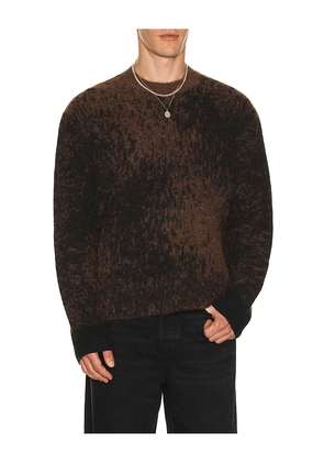 ALLSAINTS Storm Crew Neck Sweater in Brown. Size M. Also in S, L, XL/1X.