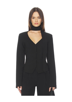 ALL THE WAYS Ariyah Scarf Blazer in Black. Size M. Also in S, XS, XXS.