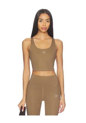 adidas by Stella McCartney True Strength Yoga Crop Top in Tan. Size L. Also in M, S, XL, XS.