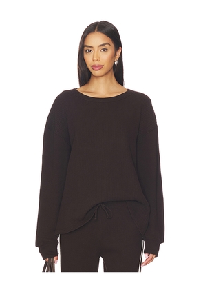 DONNI. The Thermal Crewneck Sweater in Brown. Size M. Also in S, L.
