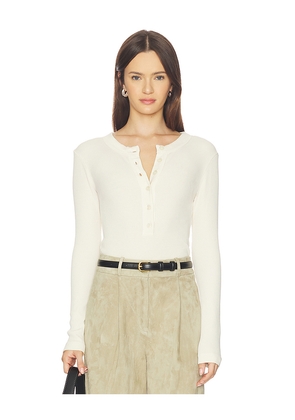 Citizens of Humanity Varra Henley Top in Cream. Size M. Also in XS, S, L, XL.