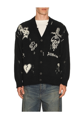 ALLSAINTS Caledon Cardigan in Black. Size M. Also in S, L, XL/1X.