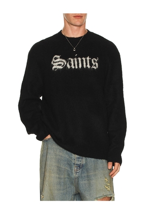 ALLSAINTS Saints Crew Sweater in Black. Size M. Also in S, L, XL/1X.