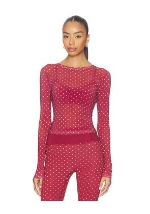 Astoria Mesh Top in Wine. Size M. Also in S, XL, XS.