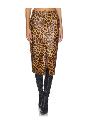 AEXAE Leather Maxi Skirt in Brown. Size M. Also in XS, S, L.