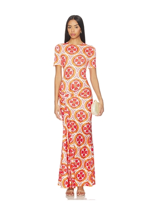 eywasouls malibu Annie Short Sleeve Dress in Rose,Orange. Size M. Also in S, XS.