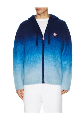 Casablanca Gradient Mohair Hoodie in Blue. Size M. Also in S, L, XL/1X, XXL/2X.