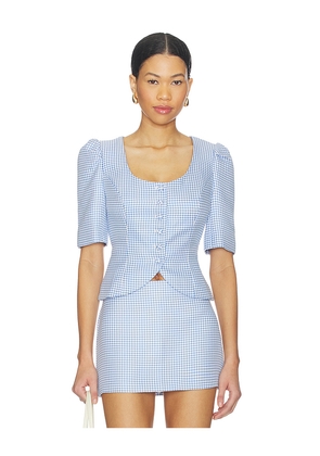 Amanda Uprichard Phoebe Top in Baby Blue. Size L. Also in XL, XS.