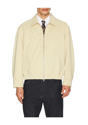 Dunst Vegan Suede Collared Blouson in Beige. Size M. Also in L, XL.